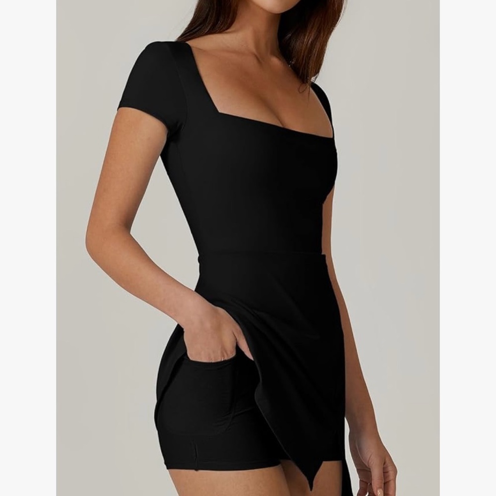 Elegant Black Mini Dress - Picture 4 of 16